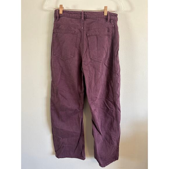 Zara Cranberry Denim Straight Wide Leg Pants 34 (US size 2) - Picture 5 of 7